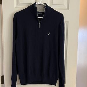 Nautica Men's Dark Blue Zip-Up Sweater